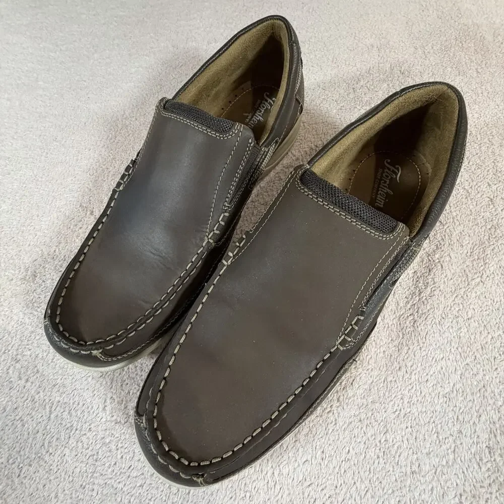 Florsheim Lakeside Slip On Men 12M Leather Moc Toe Shoes